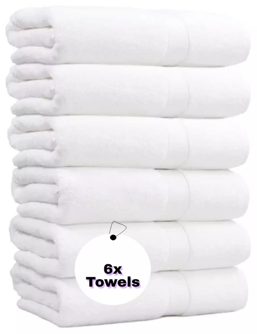 Pack of 6 soft Egyptian cotton hand towels